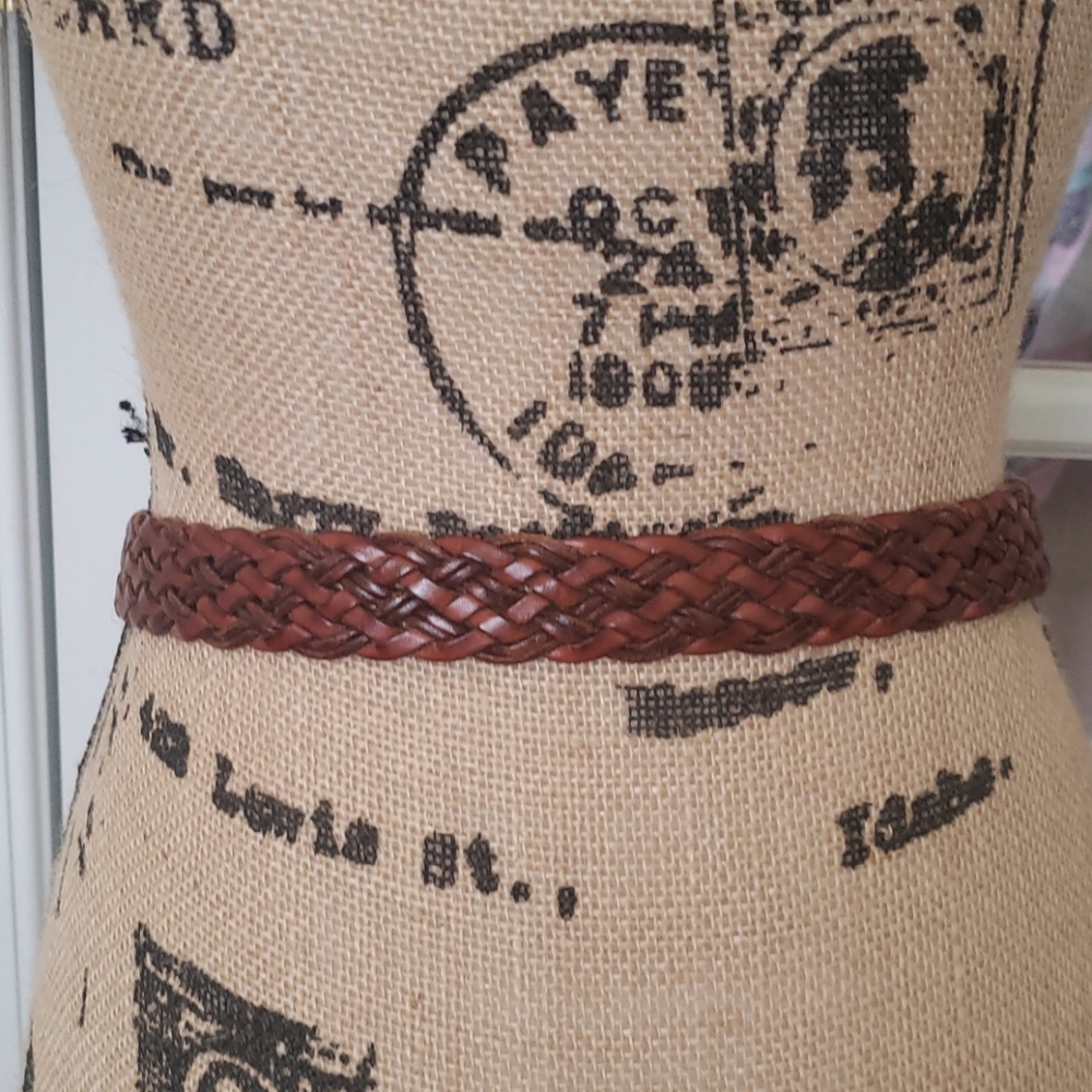 Coach Brown Leather Braided Belt - Picture 3 of 9
